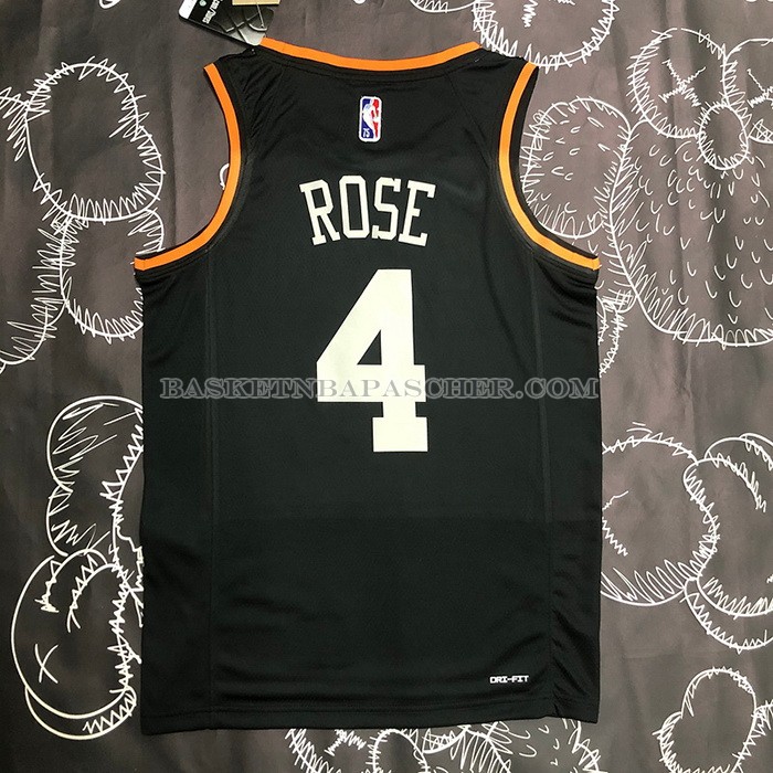 Maillot New York Knicks Derrick Rose NO 4 Select Series Noir